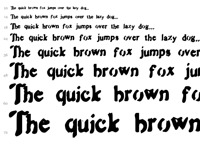 Zipple font waterfall